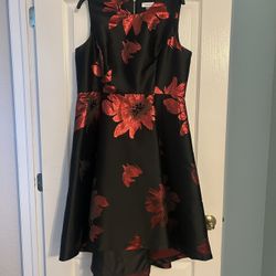 Calvin Klein Women’s Cocktail Dress Size 14 Black Red