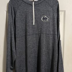 Men's Colosseum Gray Penn State Nittany Lions 1/4 Zip Pullover Jacket sz Large