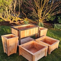 Handcrafted Cedar Garden Planters 