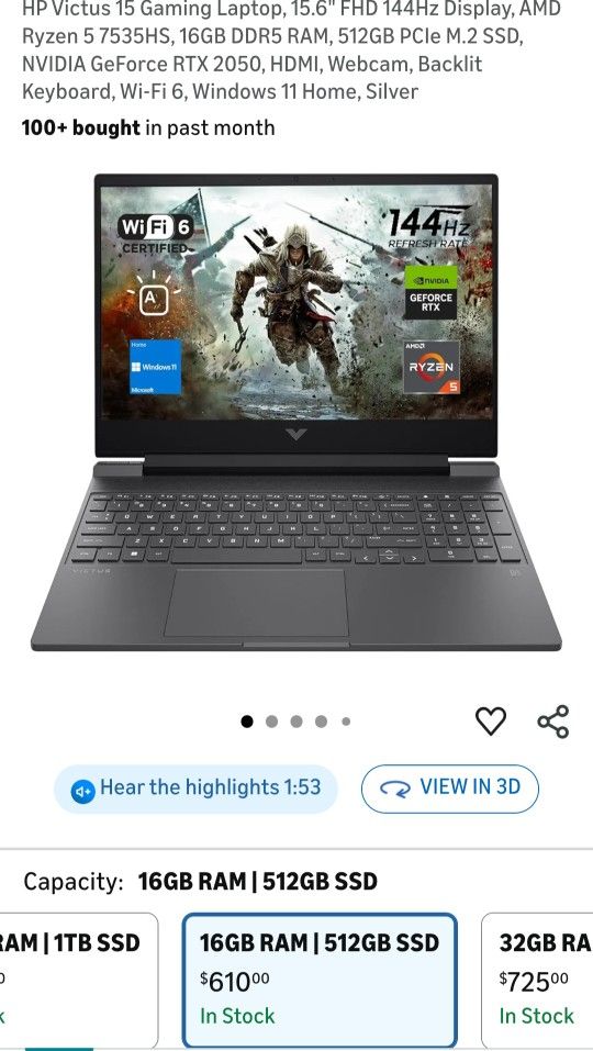 Gaming Laptop HP victus 15