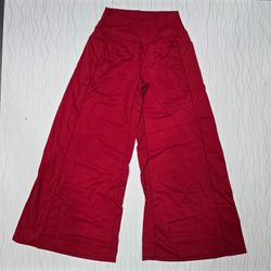 Pantalón Deportivo Wide Leg De Mujer HRAGC Rojo Talla L NWT
