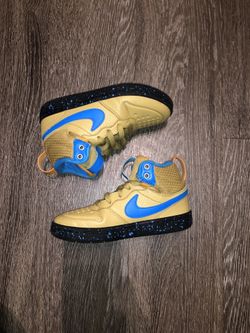 Nike Kids Court Borough Mid 2 Boot (GS) BQ5440 701 Club Gold/Blue Hero/Kumquat