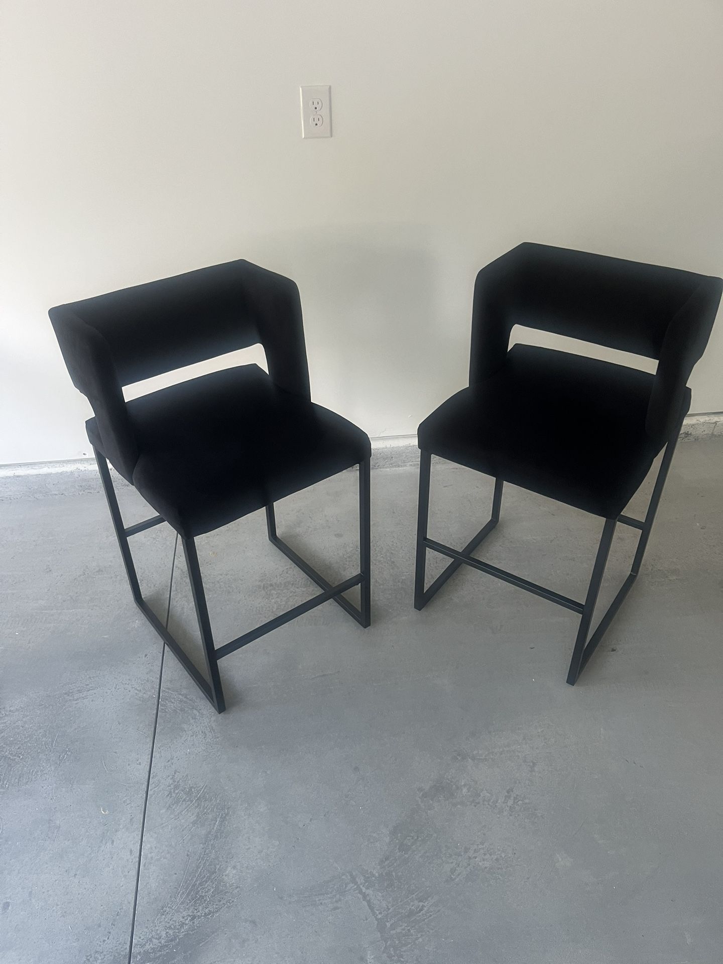 Black Suede Bar Stools