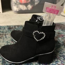 Childrens Place black boots size 12 Girl New!!!