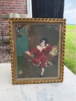 1970s needlepoint “The Red Boy”