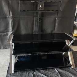 Black Glass Tv Stand 