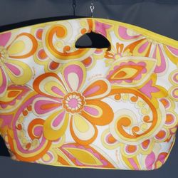 New Clinique Packable Yellow Orange Floral 14" Soft Tote Bag