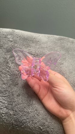 Butterfly Clear Purple Claw Clip