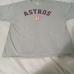 Grey Blue And Orange Majestic Astros T Shirt