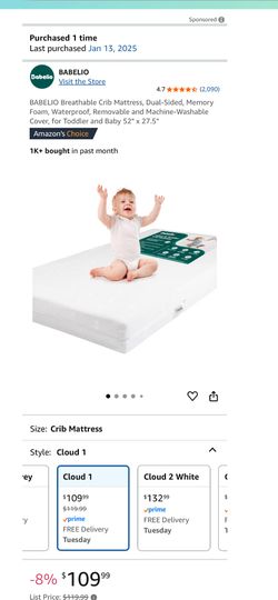 Memory Foam Crib Mattress