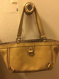 TOMMY HILFIGER BIEGE LEATHER TOTE