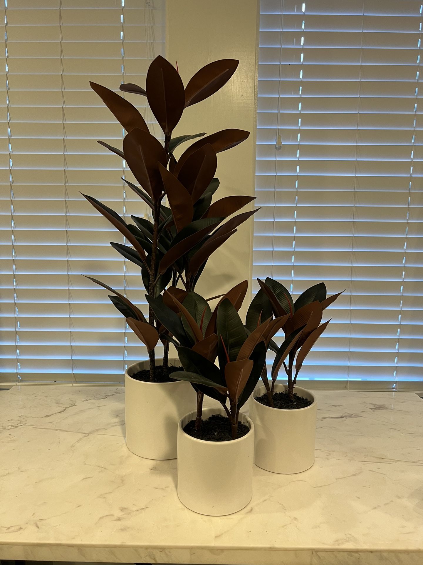 Faux Potted Rubber Tree Plant 