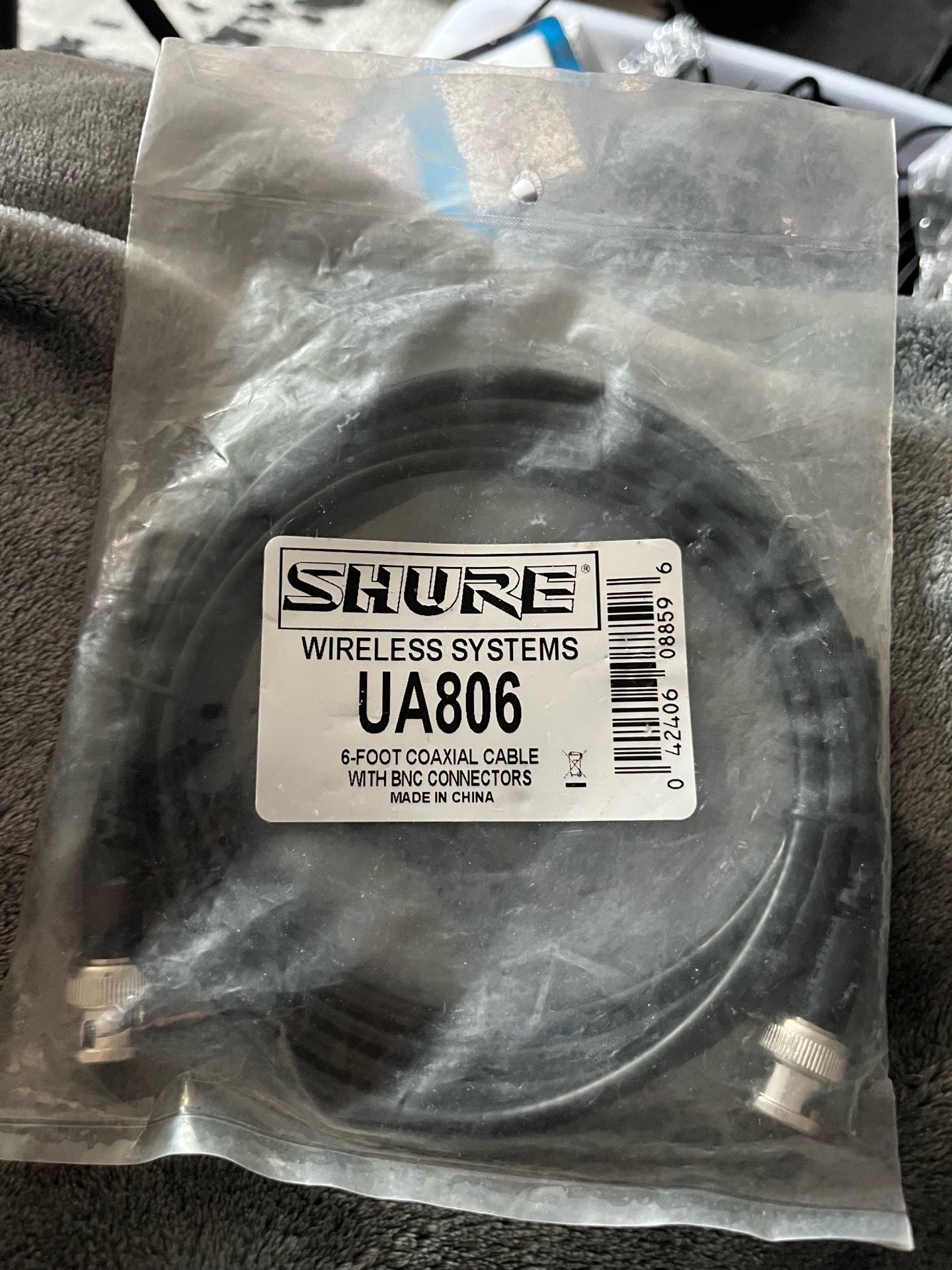6-Foot Coaxial Cable with BNC Connectors