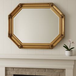 Large Vintage Gold Octagonal Mirror – Hollywood Regency / French Style