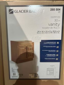 Glacier Bay Hampton 30 in. Oak Bathroom Vanity