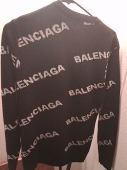 Balenciaga Allover Logo Knit Sweater