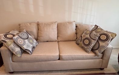 Beige Fabric Two-Seat and three seat sofa set