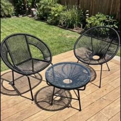 Modern  Patio Set – 2 Chairs + Matching Side Table FREE DELIVERY 