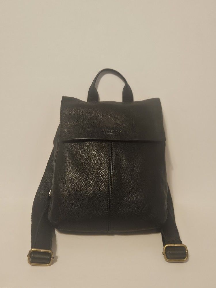 American Leather Co Black Liberty 100% Soft Leather Backpack Purse Medium