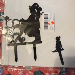 Bride groom and dog Cake topper