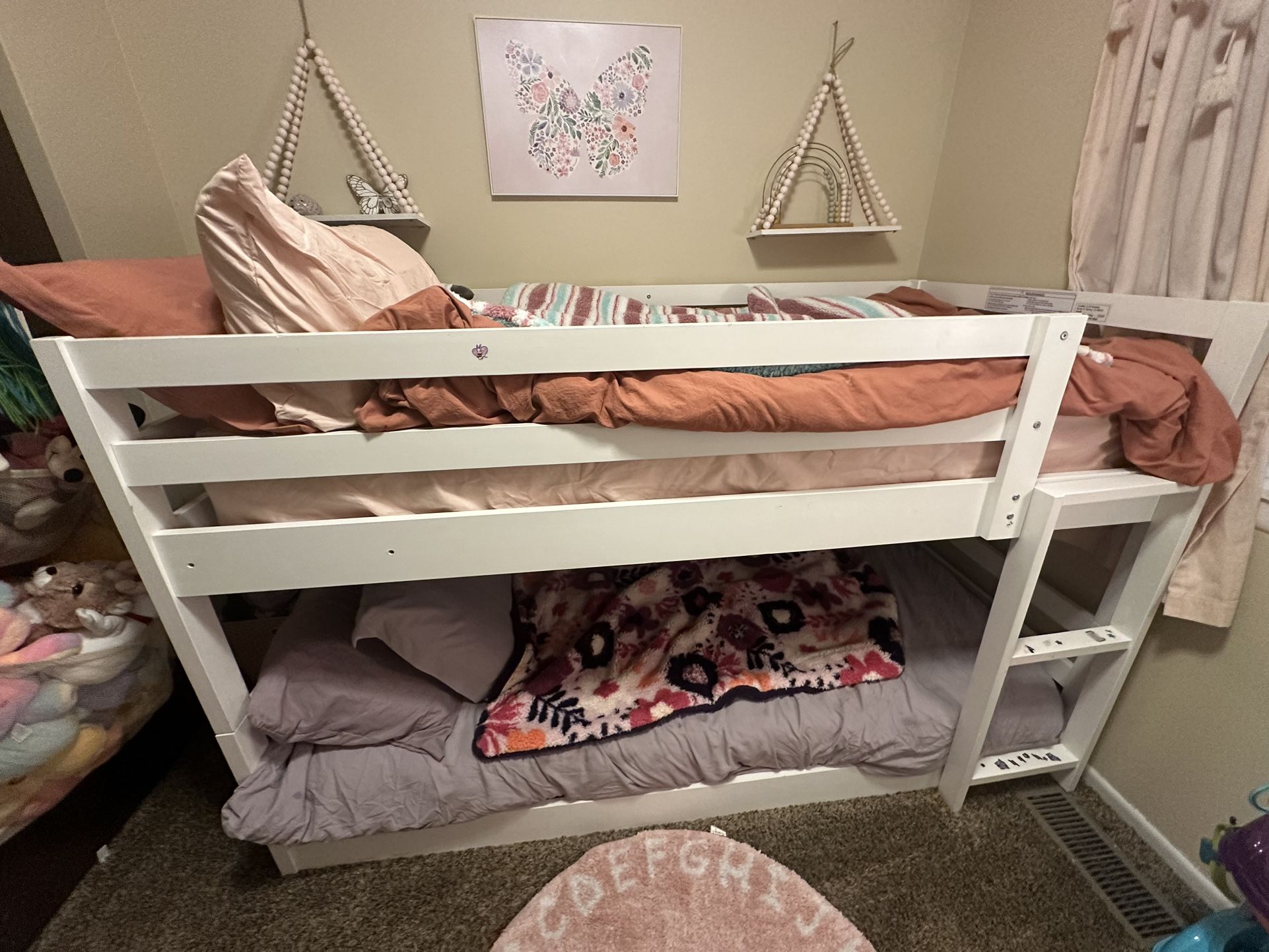 Low White Toddler Bunk Bed