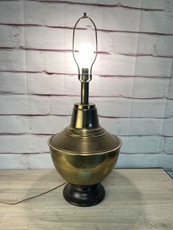 Large MCM Brass Gold Tone Lamp