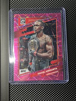 Israel Adesanya Donruss Optic UFC Pink Prizm Card refractor