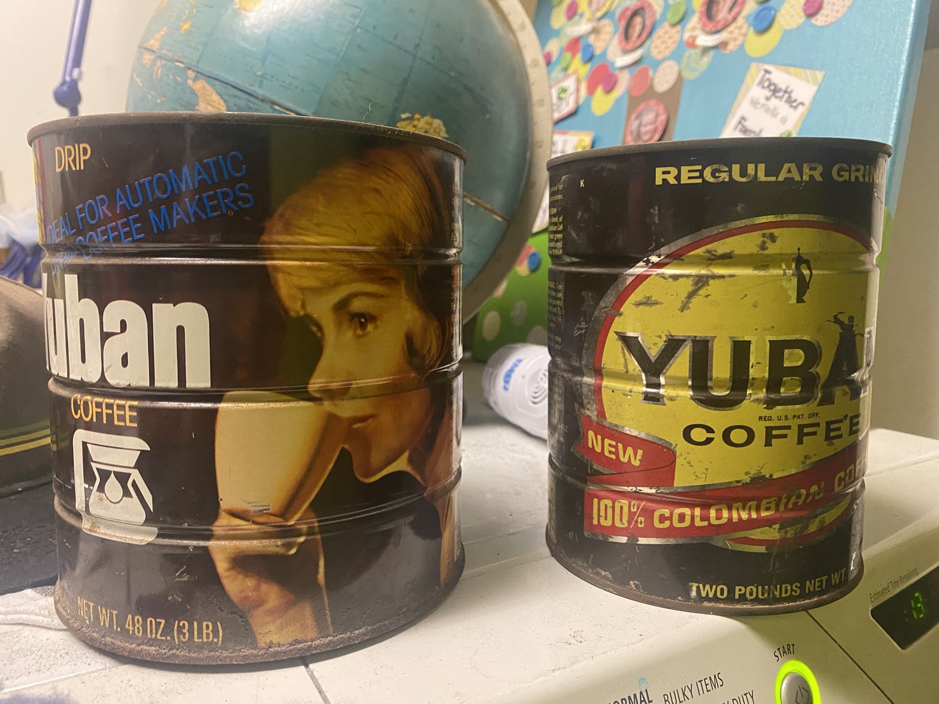 Antique Yuban Coffee Cans (2)