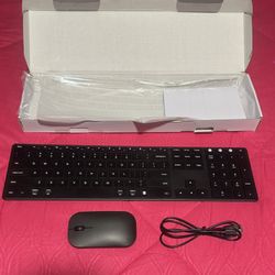 Wireless Bluetooth Keyboard And Mouse For Mac, Multi-Device Rechargeable Slim Keyboard And Mouse Stainless Steel Full Size, Compatible With MacBook Pr