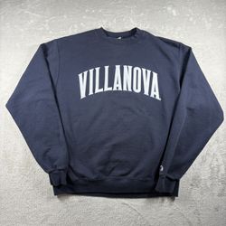 Vintage Villanova Champion Men’s L Blue Crew Neck Sweatshirt Embroidery #3124