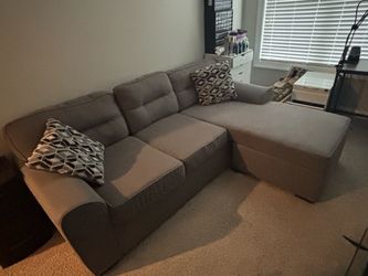 Gray Fabric Sectional Sofa with Chaise