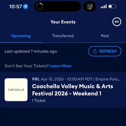 (4) Coachella W1 Tickets