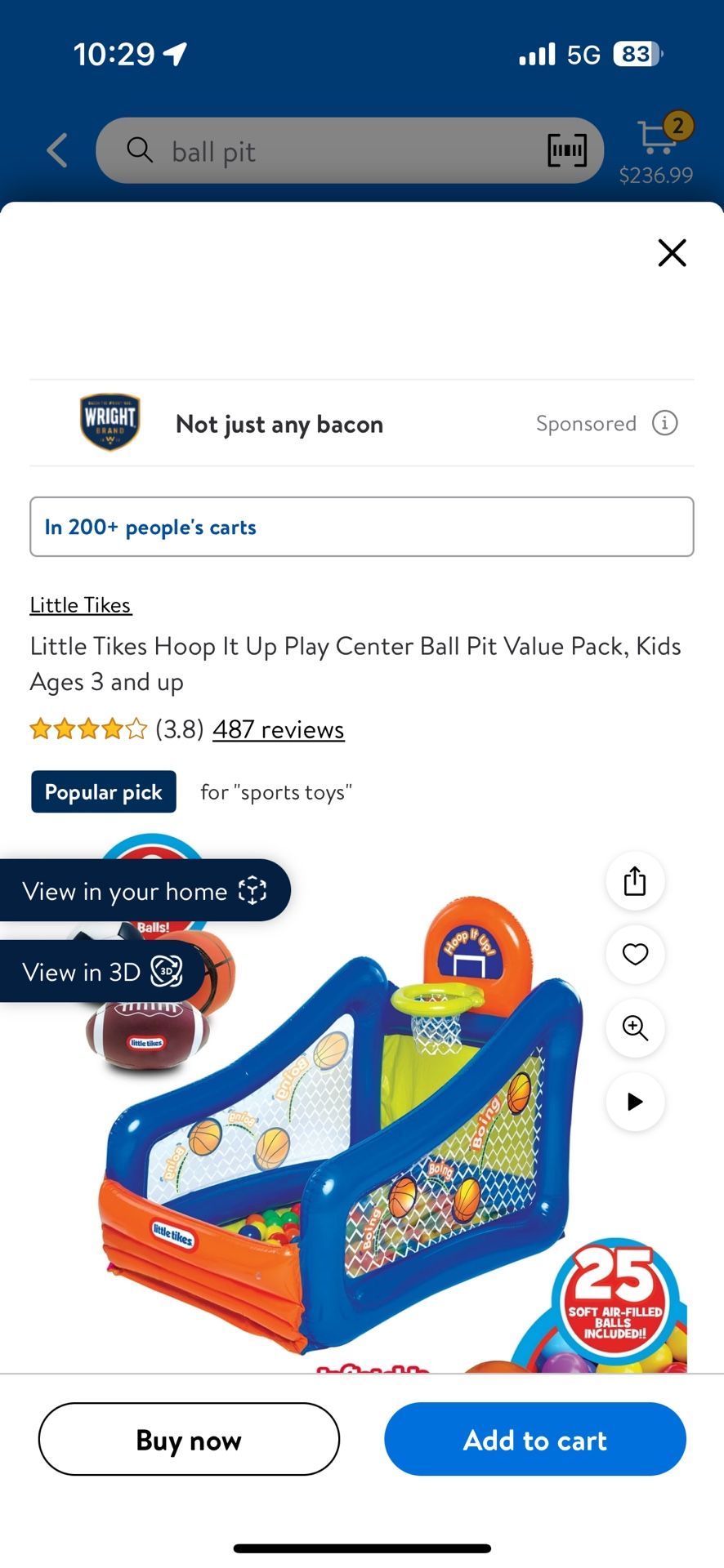 Little Tikes Hoop It Up Play Center Ball Pit 