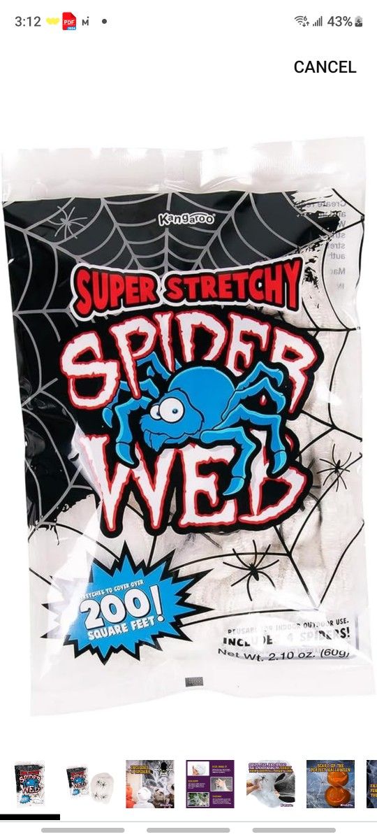 Halloween Decorations Outdoor - Indoor Spider Web, Spooky 200 sq. ft. Cobweb Halloween Patio Party Spider Webs, Spider Web Decoration, Spider Webs Hal