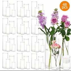 Wedding Glassware, Cylinder Vases, Hurricane Vases