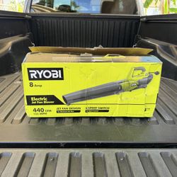 NEW RYOBI 135 MPH 440 CFM 8 Amp Corded Electric Jet Fan Leaf Blower