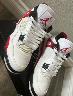 Air Jordan 4 Retro White Red Black Sneakers