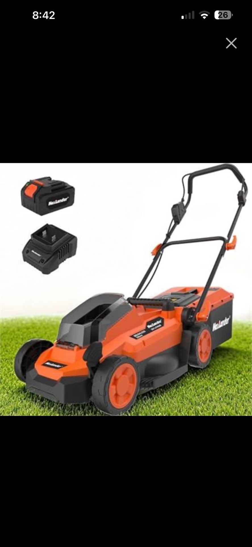 Electric Lawn Mower Cordless, 20V 2-in-1 Battery Powered Lawn Mower with Brushless Motor, 5-Position Height Adjustment, Battery and Charger Included