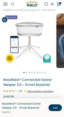 HALO BassiNest 3.0 Smart Bassinet & Diaper Pail
