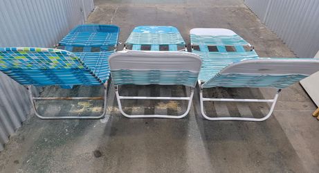 Blue Webbed Lounge Chair