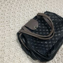 Marc Jacob’s Black Quilted Soft Leather Top Handle Bag Silver Hardware 