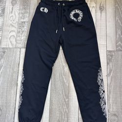 Black And White Chrome Hearts Sweatpants