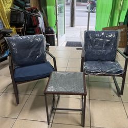 3PIECE RICKING BISTRO SET  NAVY BLUE