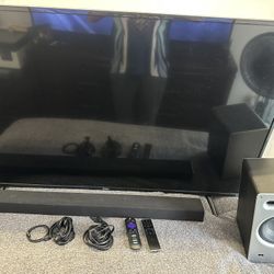 TCL Roku TV And Vizio Sound Bar 