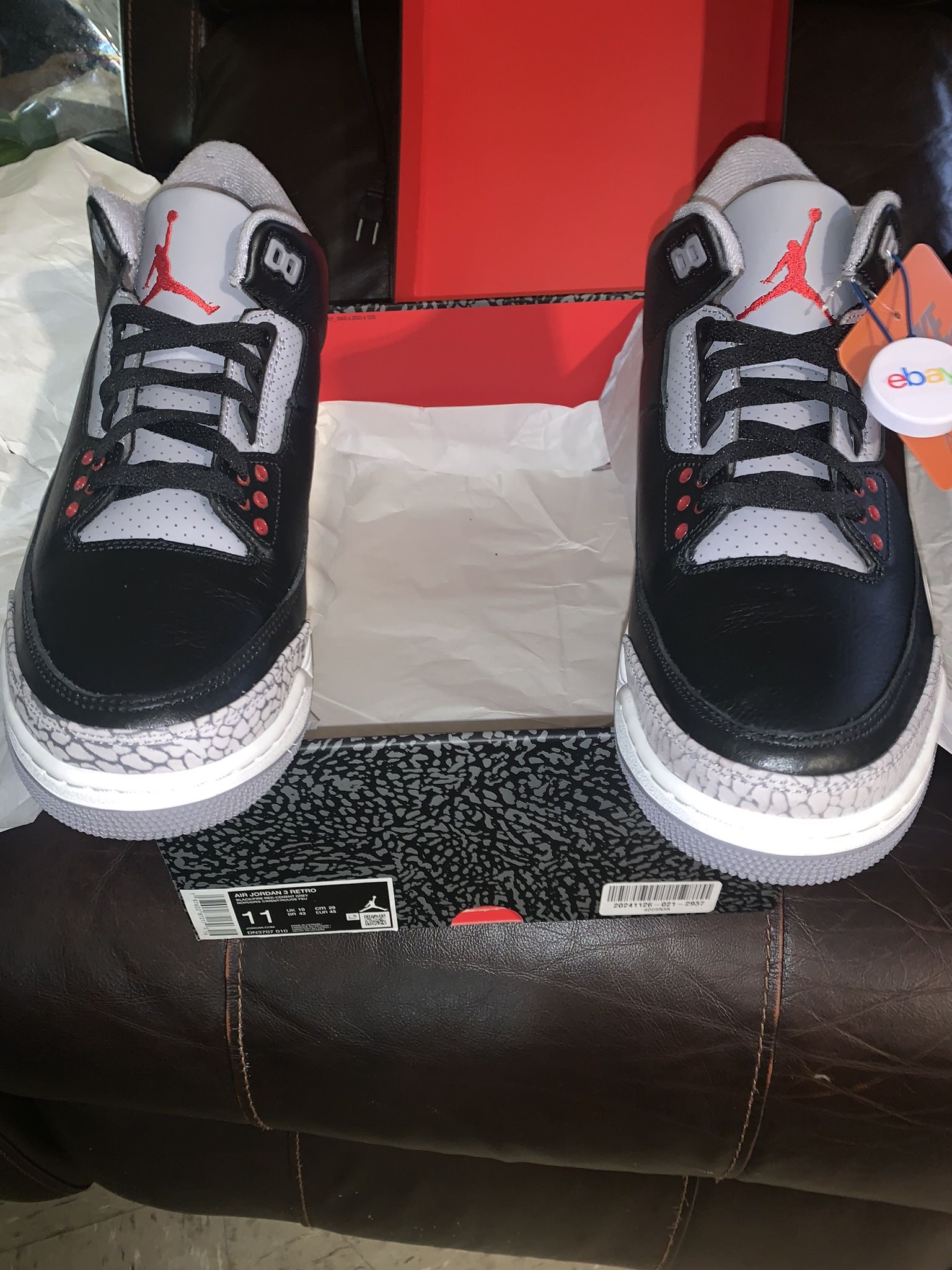 Air Jordan 3 Black/Cement Sz 11 Brand New