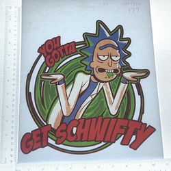 Iron On Heat Transfer  Good For T-shirts Sweaters Jackets T Shirt Design Size Is About 10x10  Rick And Morty  #177