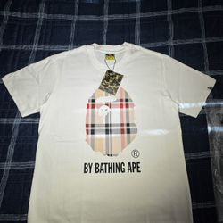 *NEW WHITE BURBERRY BAPE SHIRT*
