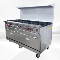 NSF Commercial 10 Burner Double Oven Gas Range HFSO-60