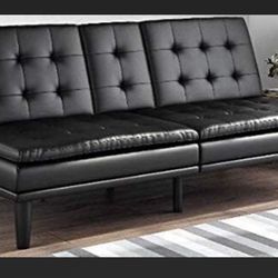 PILLOWTOP FUTON WITH CUPHOLDERS, 