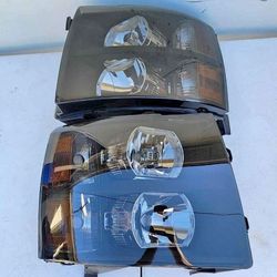 07-13 Chevrolet Silverado Headlights Luces Micas Calaveras Faros Faroles Headlamps Chevy 